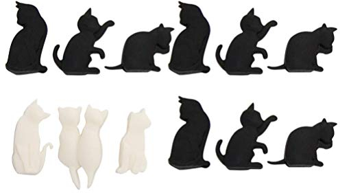 VALICLUD 12 Pz Silicone Bicchiere di Vino Charms Marker Simpatico Gatto a Forma di Drink Identificatori Vetro per Gli Amanti Del Vino da Festa (Colore Misto)