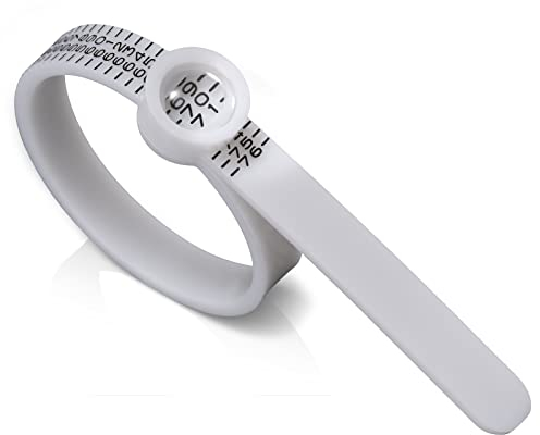 Meowoo Ringmaßband Ringgrößenmesser EU Größe 41-76, Messen Sie Schnell die Ringgröße