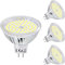 SanGlory 4 Stück MR16 LED Kaltweiss GU5.3 LED Lampen 5W Ersatz für 50W Halogenstrahler, 380lm MR16 GU5.3 LED Spot Birne, 120°Abstrahwinkel Leuchtmittel, AC/DC 12V, Kaltweiß 6000K, Nicht Dimmbar