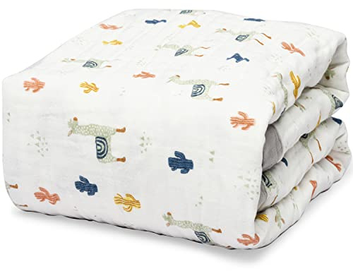 farout!®️ Muslinduk baby6-lagers 110 x 110 cm skötfilt, spottdukar, bebisar, hög kvalitet, ekologisk bomullsfilt, gosig filt, andas, fluffig filt, originalutrustning för nyfödda – grå, 360 gram