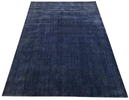 Orientmatta Gabbeh handvävd matta 100 % ull handloom bro golvmattor (mått: 200 x 300 cm, färg: blå)