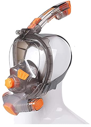 Vollgesichts-Schnorchelmaske, freies Atemsystem, beschlagfrei, auslaufsicher, Sicherheits-Tauchmaske für Erwachsene, Jugendliche, Kinder, neuestes Dry-Top-System-Tauchmasken-Schnorchel-Set