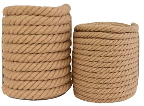 Cuerda gruesa, cuerda de yute natural, cuerdas de sisal de 14 mm x 50 m, cuerda de hilo de yute, cuerda de cáñamo natural, cuerda de cáñamo retorcida for manualidades, decoración náutica, gato, mascot