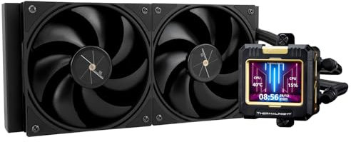 TR FW 240 Nero CPU AIO Cooler, PC 240 Specifica Sistema di raffreddamento ad acqua, Display LCD IPS con risoluzione 320 x 240, per AM5 & Intel LGA1700/17XX, Pompa ad alte prestazioni