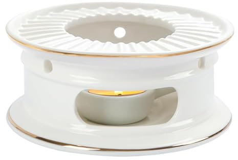 NISHZHU Teapot Warmer, Ceramic Tea Warmer with Tealight Holder, Teapot Heater for Heating Coffee, Milk, Tea Light Heater Easy Install Easy to Use