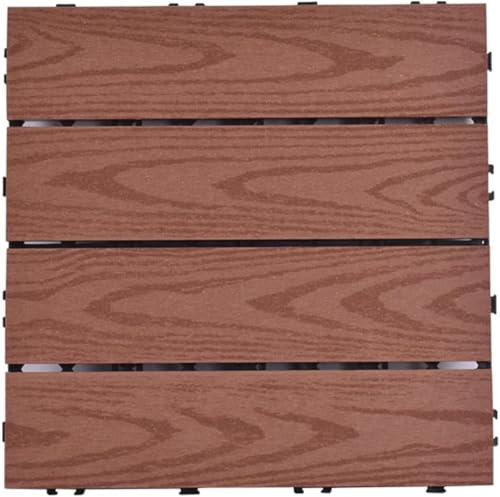 VUIKLCty 1 pz Legno plastica ad Incastro Pavimento Piastrelle Snap-on Balcone Esterno Piastrelle Prato Serra Giardino Patio terrazza pavimentazione(Mahogany)