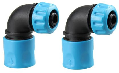 Lot de 2 adaptateurs coudés pour tuyau de jardin 12–13 mm, connexion à 90 degrés, évite les torsions, les chariots de tuyau d'arrosage et les nettoyeurs haute pression pour arroser le lavage de