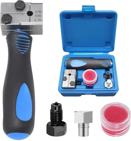 Tokaneit 5 Piezas Cable Freno Rebordeador, Herramienta Abocardado Línea Freno, Kit Herramientas Doble Abocardado, de 3/16 Pulgadas, para Sistemas de Frenado Hidráulicos de Coche, Aire Acondicionado