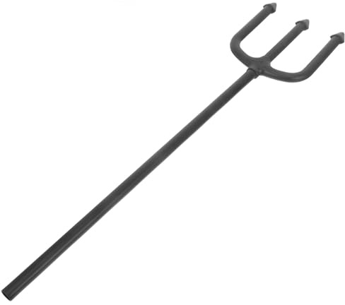 GALPADA Devil Fork Pitch Fork Prop Black Halloween Demon Prop Cosplay Party Decoration for Adults and Boys and Girls