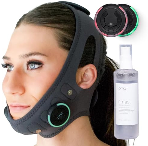 PMD Beauty SMAS Lifting Massage Band - Premium Compression Band with Hands-Free Facial Toning and Contouring Technology - With Lifting Collagen Ampoule Mist