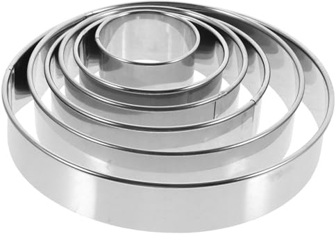 GETAJGHSD 6 Moldes Redondos para Empanadillas de Acero Inoxidable, Cortador Ergonómico para Masa de Cocina, Herramienta Resistente para Hacer Bolas de Masa Hervida, Adecuado para Uso