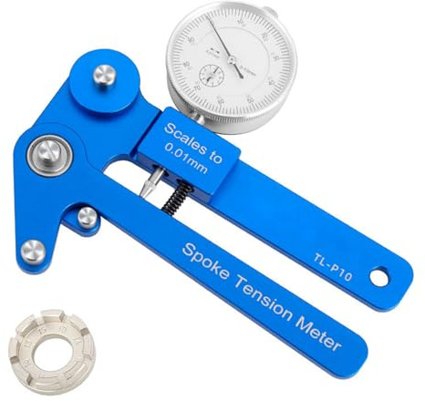 Zktfyshk Tester di tensione per raggi portatile, strumento ergonomico per la tensione delle ruote della bicicletta, con vari tipi di biciclette e misuratori di raggi