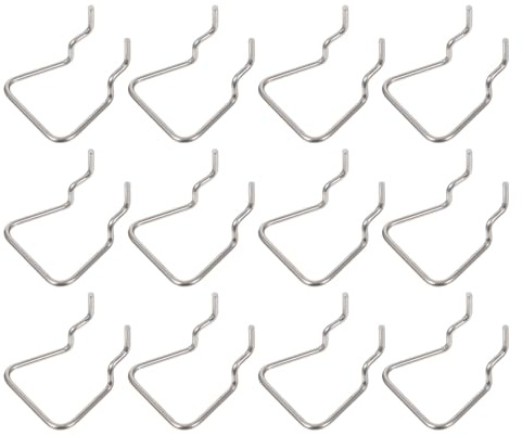 iplusmile Ganci per Pannello Forato Facili da Installare per Organizzare Attrezzi 12 Pezzi in Metallo Inossidabile Argento in Cucina e Garage