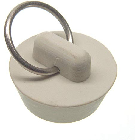 Danco 35974B 1-Inch Rubber Drain Stopper, White, 1 per Bag