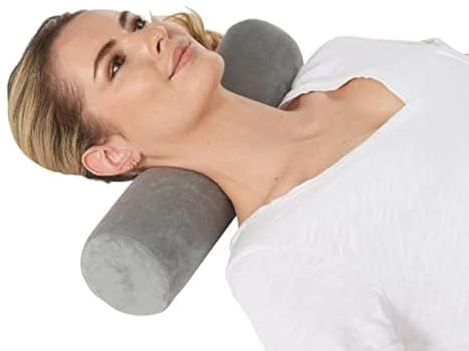 AllSett Health Firm Round Bolster Pillow - Memory Foam Cervical Neck Roll Pillow for Sleeping