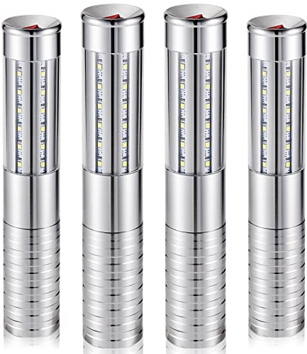 Civaner Upgrade 4 Pcs Bottle Service Lights LED Strobe Baton Bottle Girl Lights Rechargeable Handheld Flashing Club Signs for Birthday Wedding Party(Silver White Light)