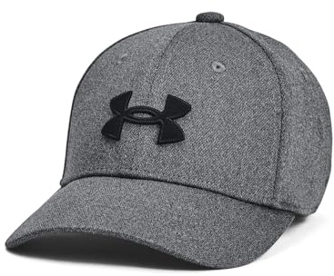 Under Armour Boys Blitzing Cap Stretch Fit, (002) Black / / Mod Gray, Medium/Large