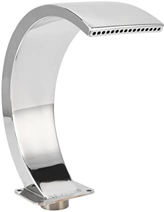 Fontaine de piscine en acier inoxydable, fontaine de cascade de piscine à arc arrondi, fontaine d'eau de piscine à filetage femelle G1 pour piscines creusées, jardin, cascades extérieures, étang de de