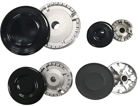 KIT JUEGO COMPLETO Quemadores y Tapetas Encimera de Gas | Compatible SABAF | Válido para BALAY, BOSCH, FAGOR, TEKA | Repuesto Estándar de Cocina