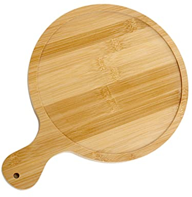 redondo para servir pizza, bandeja de madera robusta para servir pizza para restaurante (6 pulgadas para pizzas de 5 pulgadas)