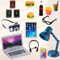 Abiemuce 15 Stück Puppenhaus Miniatur Laptop, 1:12 Simulation Laptop Tablet Smartphone Mini, Miniatur Wichtel Zubehör, Puppenhaus Szene Simulation für Barbie-Puppe, Mädchen, Mini, Getränk, Party, Büro