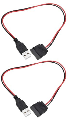 The Lord of the Tools 2pcs 30cm SATA 15Pin to USB 2.0 Power Cable 5V 2A SATA HDD SSD Hard Drive Driver Adapter Only Supports 2.5 Hard Drives Driver