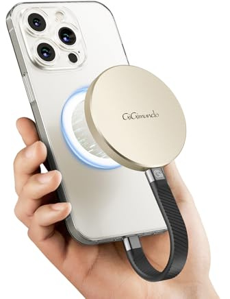 GiGimundo GQ20 Ultra-Slim Magnetic Portable SSD 1TB - MAX 20Gbps High Speed, compacta y Elegante Unidad Externa USB-C para Windows, Mac, Android - Diseño Redondo, Transferencia rápida de Archivos