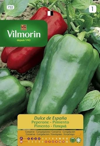 Semi di Peperone Dolce di Spagna S1-752 1 Gr, Confezione da 10 bustine.