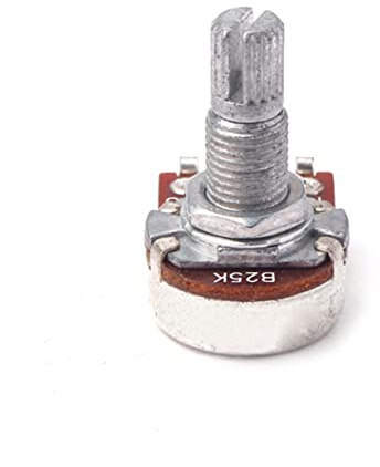 ULDIGI 25k Linear Audio Potentiometer B25k with Long Bent Shaft, Solder Lugs, Guitar Volume Control for Electric Guitar and Bass Accessories