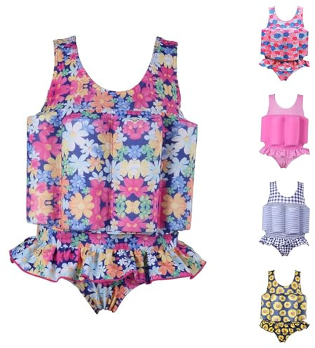 Générique Maillot de Bain avec Flotteur pour Fille bébé Maillots de Bain Flottants Flottabilité réglable Protection Combinaison Flottante à Flottabilité pour sécurité Confiance Aide à la (1-2 Years)
