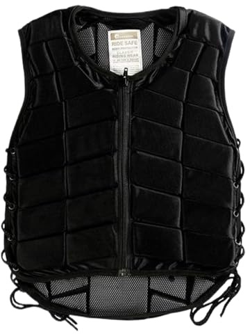 Jorzer Gilet d'équitation avec Fermeture éclair, Gilet de Protection Antichoc, Sangle réglable, d'équitation Doux et Respirant pour Femmes, garçons, Filles et Enfants, Style 2