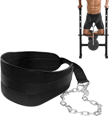 CHICIRIS Cinturón de Inmersión Ajustable Resistente con Cadena para Dominadas y Ejercicios de Levantamiento de Pesas Material EVA de 36 Pulgadas de Largo Diseño Contorneado para un Entrenamiento