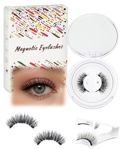 Obeyalash Magnetic Eyelashes With Applicator 4 Magnets Reusable Magnetic Lashes Natural Look Easy to Use False Lashes Magnet Eyelashes No Glue Needed (24P)
