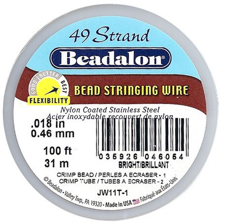 Beadalon Wire Standard Bright 49 Strand .018 Inch / 100 Feet