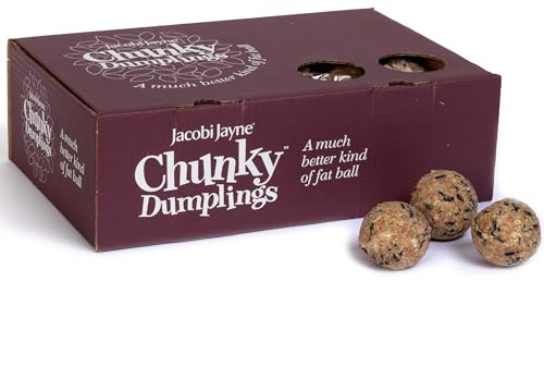 Fat Balls For Wild Birds - Jacobi Jayne® Chunky Dumplings™ Premium Suet Balls - Pack Of 48 x 85g - High Energy Fat Balls Wild Bird Food Feed To Attract Small Wild Birds Year Round