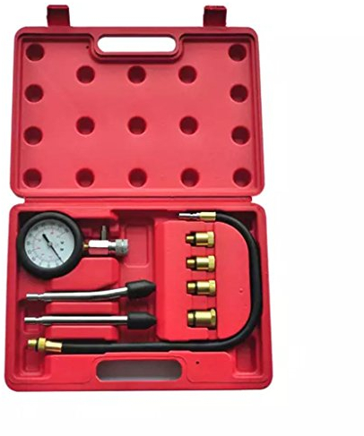 Tidyard 9-teilig Kompressionsprüferfür Benzin-Motor Kompressionstester Kompressionsmesser Testgerät Benzinmotor