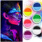 Delineador de ojos activado por agua de 12 colores, pintura de pastel de neón con brillo UV, pintura de maquillaje de cara corporal, disfraz de Halloween y pintura de arte de maquillaje de Club (01)