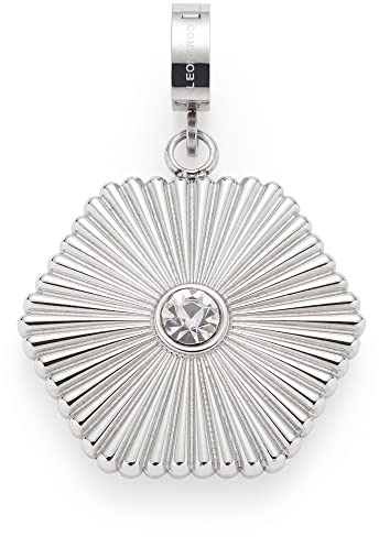Leonardo Jewels Clip&Mix Amani Anhänger, Ketten-Anhänger aus Edelstahl, Hexagon-Optik, Glas-Kristall, Armband-Charm, Damen Schmuck, 022906