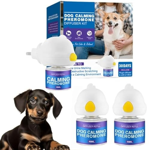 Shyllin Hundpheromoner, anti-stress, lugnande för hundar, lugnande feromoner, 1 diffusor+2 påfyllningar 48 ml, för att lugna avslappnande lugnande stressad rastlös minskad beteende