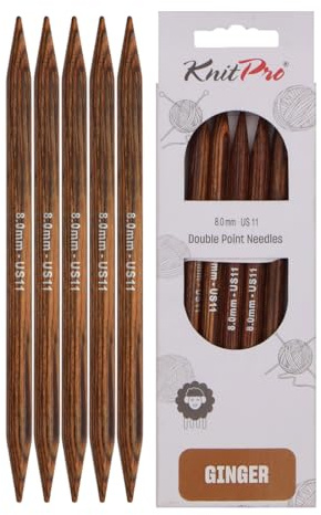 KnitPro Ferri da maglia in legno, assortiti, 8 mm