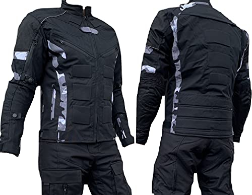 l&j Motorradjacke - Jacke mit herausnehmbaren Protektoren - Textil Motorrad Jacke Biker (4x_l)