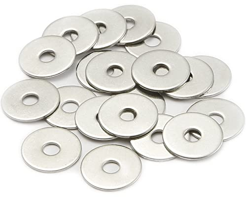 AMLOOPH Unterlegscheiben M6, Große Flach Unterlegscheiben M6 X 18mm Dicke 1,6mm Edelstahl Beilagscheiben DIN9021 A2 V2A (50 Stück) M6 Unterlegscheiben Edelstahl Für Schrauben & Muttern & Gewindestange