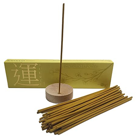 Aromasenses | Japansk rökelse lycka – 50 pinnar + hållare | 100 % naturlig ren | handgjord | harmoni | fyllighet | god energi