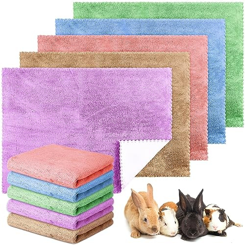 Panelee 10 Mantas de Cobayas Impermeables Alfombra de Jaula Absorbente Lavable de Mascota Almohadilla de Orina Reutilizable de Animal Pequeño Cubierta Forro Cama Dormir (Multicolor, 18 x 24 Pulgadas)