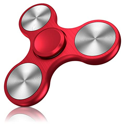 Vunake Fidget Spinner EDC Special Hochleistungs Hand Spinner Fidget Toys Metall Edelstahl Lager 2-5 Min Anti Stress Relief Finger Spinner Spielzeug ADHD Tri-Spinner für Erwachsene und Kinder Rot