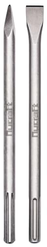 Nucraft SDS-Max Juego de cinceles puntiagudos, 2 piezas, 40 cm, uso universal, de acero superendurecido