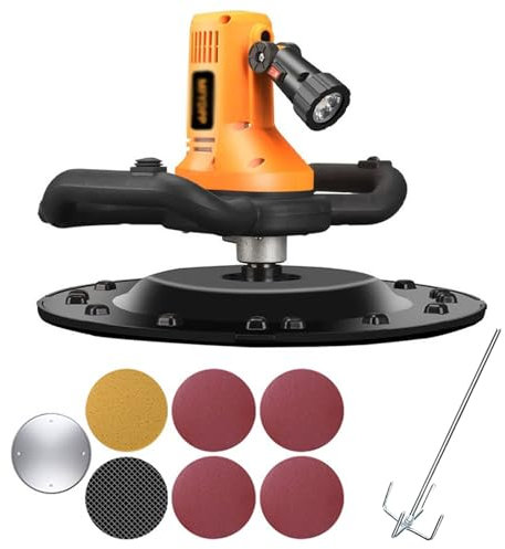 MFYDPP Levigatrice per Pareti da 1680 W, Levigatrice per Muri A Secco Portatile da 280-2800 Giri/min, Miscelatore per Malta, con Asta di Agitazione, Linea di Alimentazione da 4 M, Vassoio