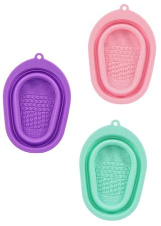Mipcase 3pcs Silicone Cleaning Pad Brush Rinsing Pad Makeup Brush Cleaner and Sponges