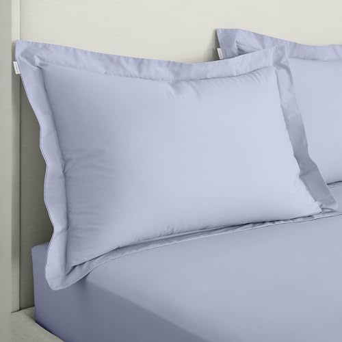 Bianca 200 Thread Count Cotton Percale Oxford Pillowcase Pair Lavender