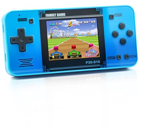 Handheld Game for Kids -Preloaded 220 Retro Video Games, Portable Gaming Player with Rechargeable Battery 3.0 LCD Screen, Mini Arcade Electronic Toy Gifts for Boys Girls (Blue)